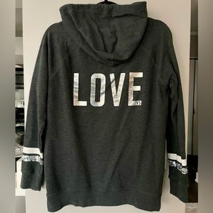 Victoria’s Secret Cotton Fleece V-neck Love Sequin Hoodie